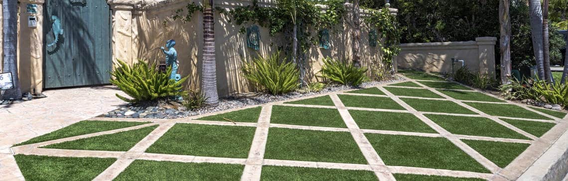 Artificial Grass with Pavers