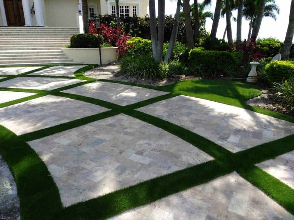 Pavers With Grass In Between Designs | Pavers With Artificial Grass